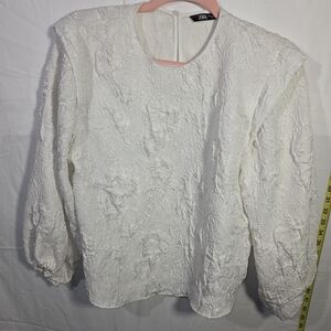 Zara Women's White Textured Top